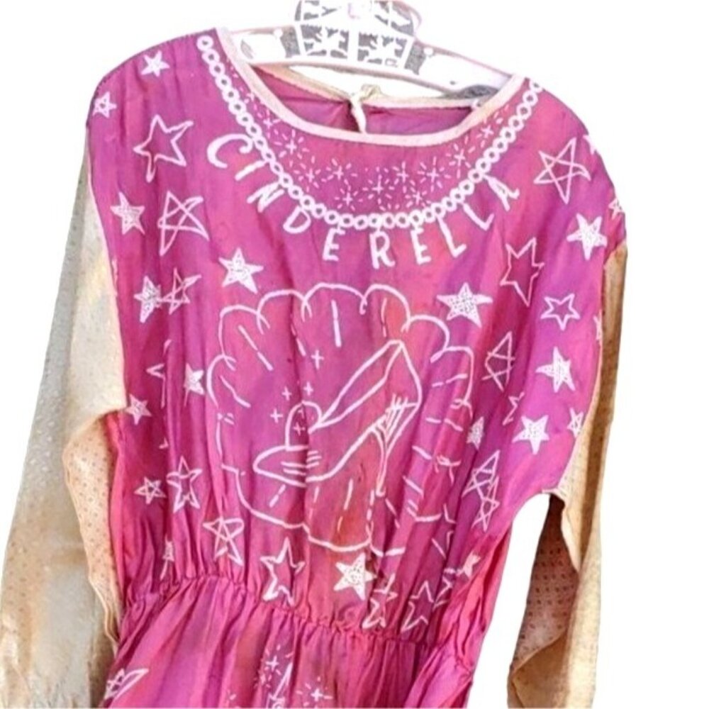 Vintage 50s 60s Costume Cinderella Pink Dress 4T 5T Halloween Dress Up - Picture 2 of 10